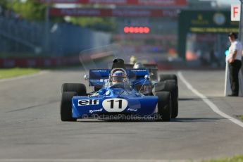 World © Octane Photographic Ltd. Saturday 7th June 2014. Canada - Circuit Gilles Villeneuve, Montreal. Historic Grand Prix (HGP) Race 1. Ex-Jackie Stewart 1971 Tyrrell 002 – John Delane. Digital Ref: 0984LB1D6696