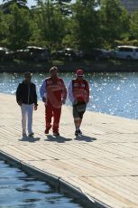 World © Octane Photographic Ltd. Saturday 7th June 2014. Canada - Circuit Gilles Villeneuve, Montreal. Formula 1 Paddock. Jean Alesi and Scuderia Ferrari F14T – Kimi Raikkonen. Digital Ref: 0981LB1D5218