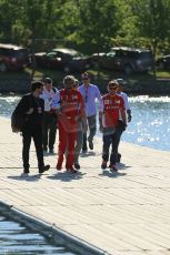 World © Octane Photographic Ltd. Saturday 7th June 2014. Canada - Circuit Gilles Villeneuve, Montreal. Formula 1 Paddock. Scuderia Ferrari F14T - Fernando Alonso and Mercedes AMG Petronas F1 W05 Hybrid – Lewis Hamilton. Digital Ref: 0981LB1D5329