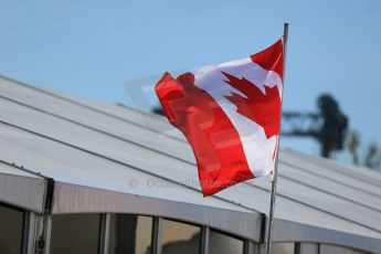 World © Octane Photographic Ltd. Saturday 7th June 2014. Canada - Circuit Gilles Villeneuve, Montreal. Formula 1 Paddock. Canadian flag. Digital Ref: 0981LB1D5351