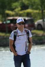 World © Octane Photographic Ltd. Sunday 8th June 2014. Canada - Circuit Gilles Villeneuve, Montreal. Formula 1 Driver Parade. Williams Martini Racing FW36 – Valtteri Bottas Digital Ref: 0985LB1D7348