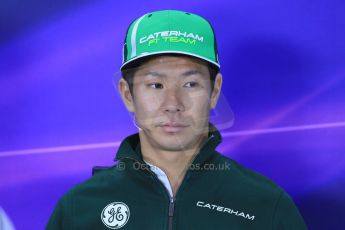 World © Octane Photographic Ltd. Formula 1 Canada – Circuit Gilles Villeneuve, Montreal. Thursday 5th June 2014. Drivers’ press conference. Caterham F1 Team – Kamui Kobayashi. Digital Ref : 0977LB1D1054