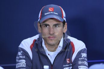 World © Octane Photographic Ltd. Formula 1 Canada – Circuit Gilles Villeneuve, Montreal. Thursday 5th June 2014. Drivers’ press conference. Sauber – Adrian Sutil. Digital Ref : 0977LB1D1058