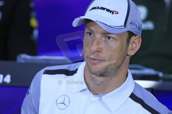 World © Octane Photographic Ltd. Formula 1 Canada – Circuit Gilles Villeneuve, Montreal. Thursday 5th June 2014. Drivers’ press conference. McLaren Mercedes - Jenson Button. Digital Ref : 0977LB1D1108