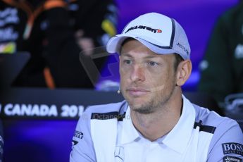 World © Octane Photographic Ltd. Formula 1 Canada – Circuit Gilles Villeneuve, Montreal. Thursday 5th June 2014. Drivers’ press conference. McLaren Mercedes - Jenson Button. Digital Ref : 0977LB1D1154