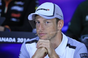 World © Octane Photographic Ltd. Formula 1 Canada – Circuit Gilles Villeneuve, Montreal. Thursday 5th June 2014. Drivers’ press conference. McLaren Mercedes - Jenson Button. Digital Ref : 0977LB1D1174