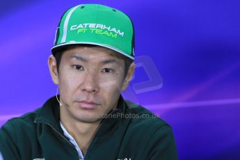 World © Octane Photographic Ltd. Formula 1 Canada – Circuit Gilles Villeneuve, Montreal. Thursday 5th June 2014. Drivers’ press conference. Caterham F1 Team – Kamui Kobayashi. Digital Ref : 0977LB1D1226