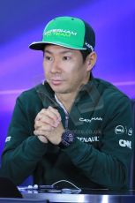 World © Octane Photographic Ltd. Formula 1 Canada – Circuit Gilles Villeneuve, Montreal. Thursday 5th June 2014. Drivers’ press conference. Caterham F1 Team – Kamui Kobayashi. Digital Ref : 0977LB1D1279