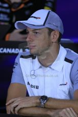 World © Octane Photographic Ltd. Formula 1 Canada – Circuit Gilles Villeneuve, Montreal. Thursday 5th June 2014. Drivers’ press conference. McLaren Mercedes - Jenson Button. Digital Ref : 0977LB1D1285