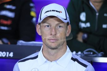 World © Octane Photographic Ltd. Formula 1 Canada – Circuit Gilles Villeneuve, Montreal. Thursday 5th June 2014. Drivers’ press conference. McLaren Mercedes - Jenson Button. Digital Ref : 0977LB1D1383