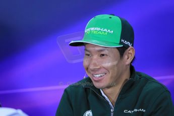 World © Octane Photographic Ltd. Formula 1 Canada – Circuit Gilles Villeneuve, Montreal. Thursday 5th June 2014. Drivers’ press conference. Caterham F1 Team – Kamui Kobayashi. Digital Ref : 0977LB1D1423