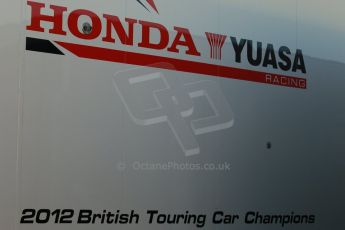 World © Octane Photographic Ltd. Donington Park general unsilenced test day, 13th February 2014. Honda Yuasa British Touring Car Championship (BTCC) transporter. Digital Ref : 0891cb1d2152