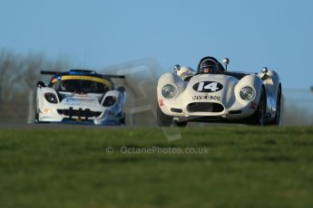 World © Octane Photographic Ltd. Donington Park general unsilenced test day, 13th February 2014. 1958 Lister Knobbly-Chevrolet BHL110 - Roberto Giordanelli. Digital Ref : 0891cb1d3871