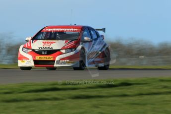 World © Octane Photographic Ltd. Donington Park general unsilenced test day, 13th February 2014. Honda Yuasa British Touring Car Championship (BTCC) 2013 specification Honda Civic Tyre R (K20) - Gordon "Flash" Shedden. Digital Ref : 0891cb1d4012