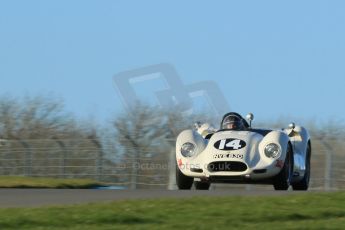 World © Octane Photographic Ltd. Donington Park general unsilenced test day, 13th February 2014. 1958 Lister Knobbly-Chevrolet BHL110 - Roberto Giordanelli. Digital Ref : 0891cb1d4038