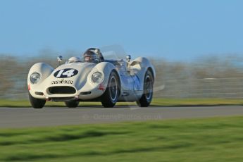 World © Octane Photographic Ltd. Donington Park general unsilenced test day, 13th February 2014. 1958 Lister Knobbly-Chevrolet BHL110 - Roberto Giordanelli. Digital Ref : 0891cb1d4042