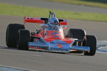 World © Octane Photographic Ltd. Donington Park general unsilenced test day, 13th February 2014. FIA Historic Formula 1 (F1) Championship - Ex-James Hunt McLaren M23 - Charlie Nearburg. Digital Ref : 0891cb1d4388