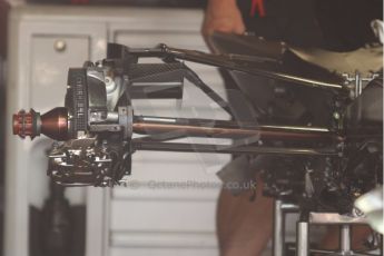 World © Octane Photographic Ltd. Friday 23rd May 2014. Monaco - Monte Carlo - Formula 1 Pitlane. Rear suspension and brakes. Digital Ref: 0964CB7D2638