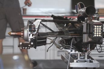 World © Octane Photographic Ltd. Friday 23rd May 2014. Monaco - Monte Carlo - Formula 1 Pitlane. Sauber C33 – Rear suspension, gearbox and brakes. Digital Ref: 0964CB7D2644