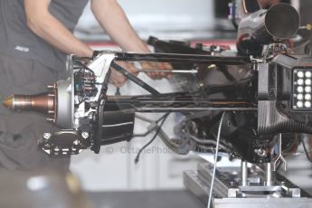 World © Octane Photographic Ltd. Friday 23rd May 2014. Monaco - Monte Carlo - Formula 1 Pitlane. Sauber C33 – Rear suspension, gearbox and brakes. Digital Ref: 0964CB7D2646