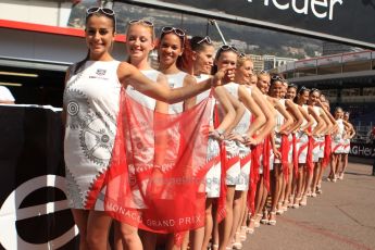 World © Octane Photographic Ltd. Friday 23rd May 2014. Monaco - Monte Carlo - Formula 1 Pitlane. Grid girls. Digital Ref: 0964CB7D5074