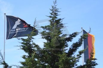 World © Octane Photographic Ltd. Friday 18th July 2014. Post F1 practice 1 pitlane – German GP - Hockenheim. F1 and German flags. Digital Ref : 1039CB7D5925