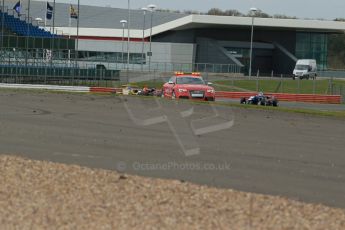 World © Octane Photographic Ltd. FIA European F3 Championship, Silverstone, UK, April 19th 2014 - Race 1. Audi WEC safety car bunches up  Jagonya Ayam with Carlin, Tom Blomqvist, Prema Powerteam - Esteban Ocon and Carlin - Jordan King. Digital  Digital Ref : 0909lb1d6926