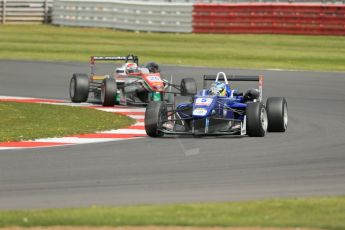 World © Octane Photographic Ltd. FIA European F3 Championship, Silverstone, UK, April 19th 2014 - Race 2. Carlin – Dallara F312 Volkswagen – Jordan King followed by Prema Powerteam - Dallara F312 Mercedes – Dennis van der Laar. Digital Ref : 0910lb1d7146