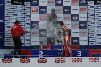 World © Octane Photographic Ltd. FIA European F3 Championship, Silverstone, UK, April 19th 2014 - Race 2. Prema Powerteam - Dallara F312 Mercedes – Nicholas Latifi, Prema Powerteam - Dallara F312 Mercedes – Esteban Ocon and Prema Powerteam - Dallara F312 Mercedes – Antonio Fuoco. Rene Rosin - team boss - Prema Powersport. Digital Ref : 0910lb1d7480