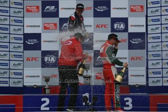World © Octane Photographic Ltd. FIA European F3 Championship, Silverstone, UK, April 19th 2014 - Race 2. Prema Powerteam - Dallara F312 Mercedes – Nicholas Latifi, Prema Powerteam - Dallara F312 Mercedes – Esteban Ocon and Prema Powerteam - Dallara F312 Mercedes – Antonio Fuoco. Rene Rosin - team boss - Prema Powersport. Digital Ref : 0910lb1d7506