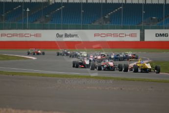 World © Octane Photographic Ltd. FIA European F3 Championship, Silverstone, UK, April 20th 2014 - Race 3. Jagonya Ayam with Carlin – Dallara F312 Volkswagen – Tom Blomqvist and Prema Powerteam - Dallara F312 Mercedes – Nicholas Latifi. Digital Ref : 0911lb1d1557