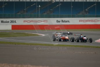 World © Octane Photographic Ltd. FIA European F3 Championship, Silverstone, UK, April 20th 2014 - Race 3. Team West-Tec F3 – Dallara F312 Mercedes – Hector Hurst and kfzteile24 Mücke Motorsport – Dallara F312 Mercedes – Felix Rosenqvist. Digital Ref : 0911lb1d1574