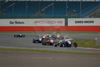 World © Octane Photographic Ltd. FIA European F3 Championship, Silverstone, UK, April 20th 2014 - Race 3. Carlin – Dallara F312 Volkswagen – Ed Jones and kfzteile24 Mücke Motorsport – Dallara F312 Mercedes – Lucas Auer. Digital Ref : 0911lb1d1608