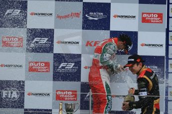 World © Octane Photographic Ltd. FIA European F3 Championship, Silverstone, UK, April 20th 2014 - Race 3. 1st - Prema Powerteam - Dallara F312 Mercedes – Antonio Fuoco and 3rd - Esteban Ocon. Digital Ref : 0911lb1d7850