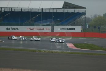 World © Octane Photographic Ltd. FIA World Endurance Championship (WEC) Silverstone 6hr – Sunday 20th April 2014 - Race. LMP1. Race pack being lead by Toyota Racing - Toyota TS 040 – Hybrid. Alexander Wurz, Stephane Sarrazin, Kazuki Nakajima, Digital Ref : 0912lb1d8006