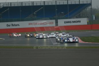 World © Octane Photographic Ltd. FIA World Endurance Championship (WEC) Silverstone 6hr – Sunday 20th April 2014 - Race. LMP1. Race pack being lead by Toyota Racing - Toyota TS 040 – Hybrid. Alexander Wurz, Stephane Sarrazin, Kazuki Nakajima, Digital Ref : 0912lb1d8020