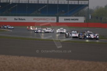 World © Octane Photographic Ltd. FIA World Endurance Championship (WEC) Silverstone 6hr – Sunday 20th April 2014 - Race. LMP1. Race pack being lead by Toyota Racing - Toyota TS 040 – Hybrid. Alexander Wurz, Stephane Sarrazin, Kazuki Nakajima, Digital Ref : 0912lb1d8021