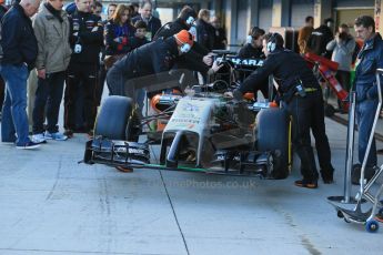 World © Octane Photographic Ltd. 2014 Formula 1 Winter Testing, Circuito de Velocidad, Jerez. Tuesday 27th January 2014. Sahara Force India VJM07 launched by Nico Hulkenburg and Sergio Perez. Digital Ref: 0883lb1d0043