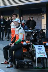 World © Octane Photographic Ltd. 2014 Formula 1 Winter Testing, Circuito de Velocidad, Jerez. Tuesday 27th January 2014. Sahara Force India VJM07 launched by Nico Hulkenburg and Sergio Perez. Digital Ref: 0883lb1d9986