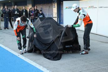 World © Octane Photographic Ltd. 2014 Formula 1 Winter Testing, Circuito de Velocidad, Jerez. Tuesday 27th January 2014. Sahara Force India VJM07 launched by Nico Hulkenburg and Sergio Perez. Digital Ref: 0883lw7d7381