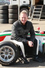 World © Octane Photographic Ltd. Cooper Tyres British Formula 3 Media Day, Castle Donington, Tuesday 8th April 2014. Martin Brundle on Alice Powell's Dallara F305. Digital Ref : 0903lb1d0110