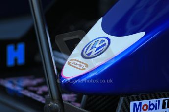 World © Octane Photographic Ltd. Cooper Tyres British Formula 3 Media Day, Castle Donington, Tuesday 8th April 2014. Carlin Dallara F310 Volkswagen nose. Digital Ref : 0903lb1d3664
