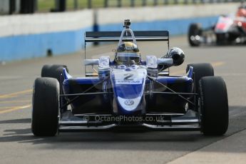 World © Octane Photographic Ltd. Cooper Tyres British Formula 3 Media Day, Castle Donington, Tuesday 8th April 2014. Carlin - Dallara F310 Volkwagen - Sam Brabham. Digital Ref : 0903lb1d3739