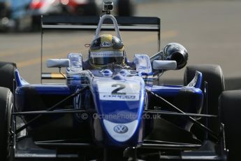 World © Octane Photographic Ltd. Cooper Tyres British Formula 3 Media Day, Castle Donington, Tuesday 8th April 2014. Carlin - Dallara F310 Volkwagen - Sam Brabham. Digital Ref : 0903lb1d3746