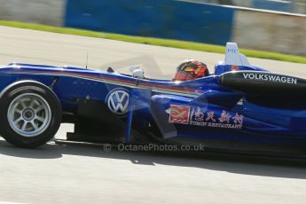 World © Octane Photographic Ltd. Cooper Tyres British Formula 3 Media Day, Castle Donington, Tuesday 8th April 2014. Carlin - Dallara F310 Volkwagen - Peter Li Zhi Cong. Digital Ref : 0903lb1d3802