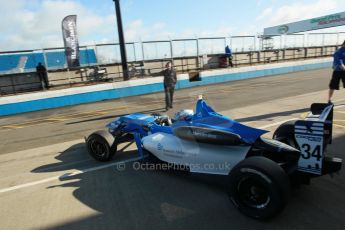 World © Octane Photographic Ltd. Cooper Tyres British Formula 3 Media Day, Castle Donington, Tuesday 8th April 2014. Double R Racing - Dallara F308 Mercedes HWA – Camren Kaminsky. Digital Ref : 0903lb1d9693