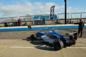 World © Octane Photographic Ltd. Cooper Tyres British Formula 3 Media Day, Castle Donington, Tuesday 8th April 2014. Double R Racing - Dallara F308 Mercedes HWA – Camren Kaminsky. Digital Ref : 0903lb1d9699