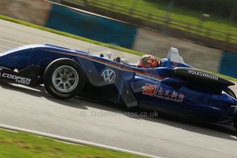 World © Octane Photographic Ltd. Cooper Tyres British Formula 3 Media Day, Castle Donington, Tuesday 8th April 2014. Carlin - Dallara F310 Volkwagen - Peter Li Zhi Cong. Digital Ref : 0903lb1d9889
