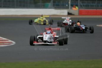 World © Octane Photographic Ltd. BRDC Formula 4 Race 1, Silverstone, UK, Saturday 16th August 2014. MSV F4-013. Lanan Racing. George Russell and SWR – Sean Walkinshaw Racing. Alex Palou. Digital Ref : 1076LB1D5018