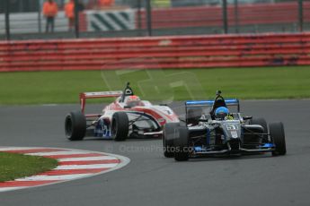 World © Octane Photographic Ltd. BRDC Formula 4 Championship. MSV F4-013. Silverstone, Sunday 27th April 2014. Enigma Motorsport – Falco Wauer and HHC Motorsport - Raoul Hyman. Digital Ref : 0914lb1d9025